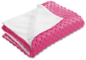 Biante Detská obojstranná deka Minky bodky/Polar MKP-020 Ružovo fialová 75x100 cm