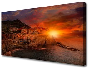 Obraz na plátne More mesto krajina 125x50 cm