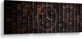 Moderný abstraktný obraz (s hodinami) (90x30 cm)