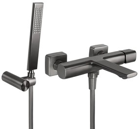 Laveo Tores, vaňová batéria s ručnou bodovou sprchovou súpravou, grafitová, LAV-BVT_911D