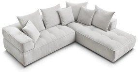 Svetlosivá ženilková rohová pohovka (pravý roh/do L) Whesley – Bobochic Paris