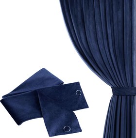 Velúrová šerpa SOFT VELVET tmavomodrá 8x140 cm