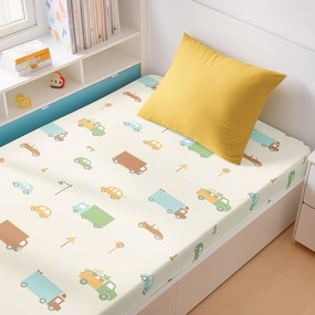 Goldea detská bavlnená napínacia plachta - svet autíčok 200 x 200 cm