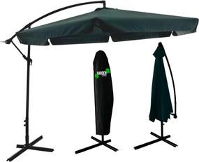 CH Zelený záhradný slnečník Banana s obalom - 3m