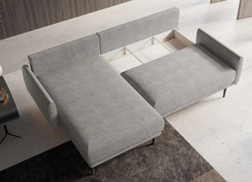 Rohová sedačka Soho, svetlo šedá strukturovaná látka, ľavý roh