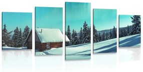 5-dielny obraz rozprávková zimná krajina - 100x50