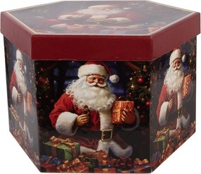 Sada 14 vianočných ozdôb v krabičke s motívom Santy - Ø 8 cm
