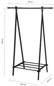 ModernHome Kovový vešiak na oblečenie a topánky