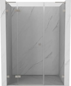 Mexen Lunar L, ľavé otočné sprchové dvere 130 cm, 8mm číre sklo, oceľový profil, 834SL-130-050-97-00-L