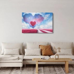 Obraz - Ružový strom srdca (90x60 cm)
