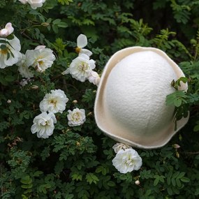 Klobúk do sauny z ovčej vlny Lahtiset, prírodná biela