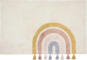 Slonovinový prateľný/ručne tkaný bavlnený detský koberec 90x150 cm Tadea – Kave Home