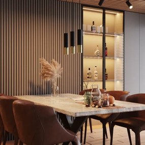 Sollux SL.0953 - Luster na lanku LOOPEZ 2xGU10/10W/230V čierna/zlatá