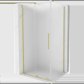 Mexen Velar sprchovací kabína posuvná 130 x 80 cm, námraza, zlatá kartáčovaná - 871-130-080-31-55