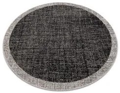 styldomova Šnúrkový koberec sizal floorlux 20401 čierno/strieborný kruh