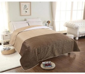 Prikrývka na posteľ Velvet 04 160x200 béžová/hnedá