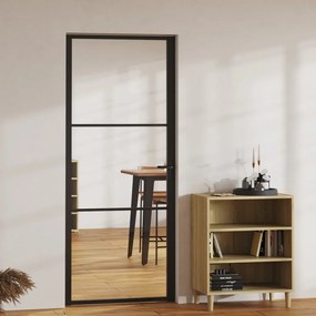 Interiérové dvere ESG sklo a hliník 83x201,5 cm čierne