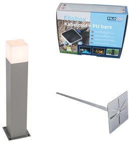 Vonkajšia lampa 50 cm sivá so zemným hrotmi a káblovou objímkou - Denmark