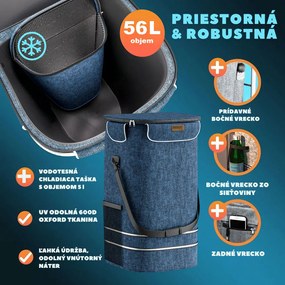 Nákupná taška na kolieskach EASY, 50l, modrá Jurhan