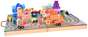 Drevená vláčiková dráha City s príslušenstvom 89 ks Jokomisiada ZA5374
