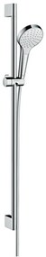 Hansgrohe Croma Select S, sprchová sada 1 jet EcoSmart 9 l/min so sprchovou tyčou 90 cm, biela/chrómová, HAN-26575400