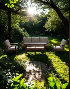 Záhradná nábytková súprava Tulum – hliníková, s 3-miestnou pohovkou a vysokým stolíkom