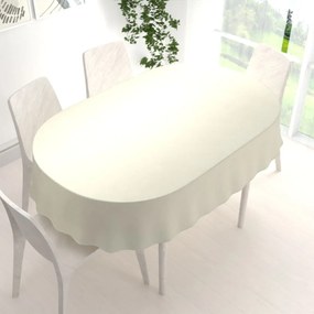 Biante Zamatový oválny obrus Velvet Prémium SVP-003 Smotanový 120x160 cm