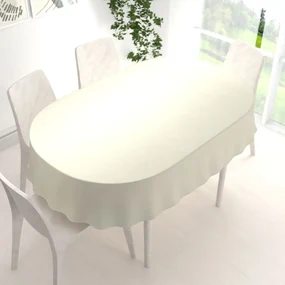 Biante Zamatový oválny obrus Velvet Prémium SVP-003 Smotanový 140x220 cm