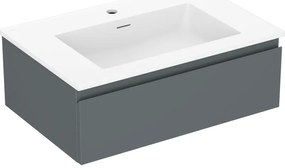 Mexen Orio, kúpeľňová skrinka 70 cm s umývadlom Otis, 1 zásuvka, grafitová matná/biela matná, 91A10-07023-1-BF66-W18M01