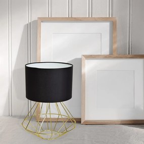 Stolná lampa Lupo, 1x čierne textilné tienidlo, g