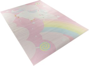 Detský koberec KIDS-294 Crystal Print ružový so zvieracím vzorom Rozmer: 120x160 cm