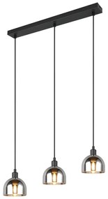 Závesné svietidlo so skleneným tienidlom v čierno-striebornej farbe Molly – Trio