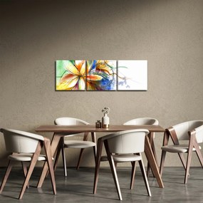 Obraz - Kvetina (s hodinami) (90x30 cm)