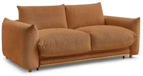 Oranžová rozkladacia pohovka 214 cm Ernest – Bobochic Paris