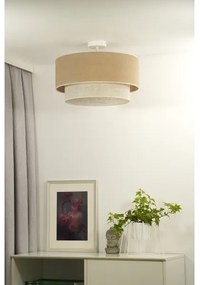 Duolla - Prisadený luster YUTE BOHO 3xE27/15W/230V pr. 60 cm hnedá/krémová
