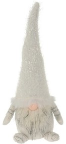 Vianočný škriatok s vysokou čiapkou Doras, 22 x 49 x 16 cm, biela