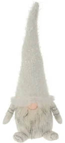 Vianočný škriatok s vysokou čiapkou Doras, 22 x 49 x 16 cm, biela