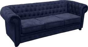 XXXLutz SEDAČKA CHESTERFIELD, drevo, textil, kompozitné drevo, modrá MID.YOU - Sedačky - 000694009810