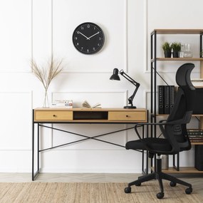 Písací stôl so zásuvkami Rex 123 cm dub Craft zlatý/čierny