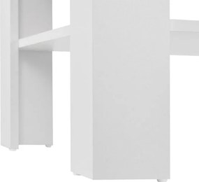 Biely konferenčný stolík s policou, 60x60 cm