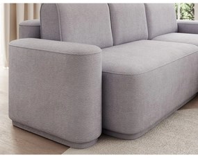 Svetlosivá ženilková rozkladacia/s úložným priestorom rohová pohovka (pravý roh/s leňoškou) Aurumm – ELTAP