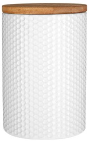 Biela dóza s bambusovým vrchnákom Premier Housewares, ⌀ 10 cm