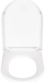 Biele WC sedadlo s jednoduchým zatváraním Wenko Calla, 47 × 35,5 cm