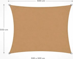 Tieniaca plachta štvorec 5x5m 10189 piesková 200g/m