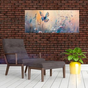 Obraz - Lúka s motýľom II. (120x50 cm)