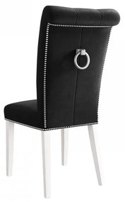 Čalúnená jedálenská stolička Piewik, Dostupné poťahy: Magic Velvet 2209, Farby nožičiek: čierna