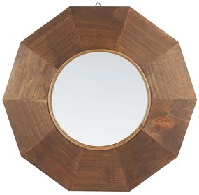 Drevené nástenné zrkadlo 60 x 60 cm hnedé ASEM Beliani