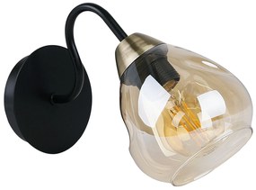 Candellux UNICA Nástenné svietidlo Black+Golden 1X40W E27 Smoked lampshade 21-00866