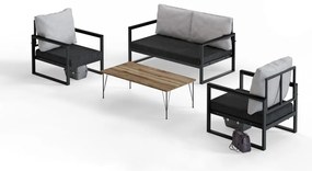Sivá záhradná lounge súprava pre 4 – Floriane Garden