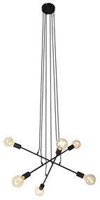 Moderné závesné svietidlo čierne 80 cm 6-svetlo - Sydney